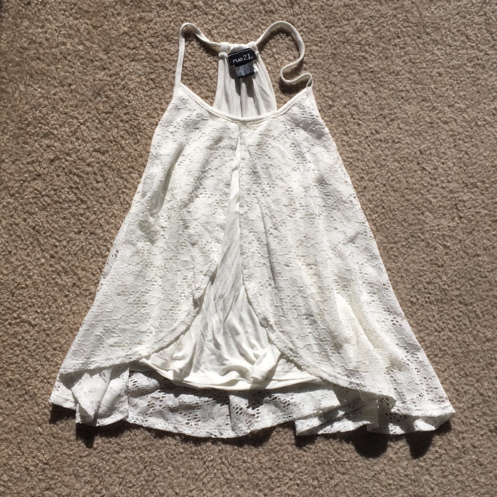 Rue 21 white lace tank